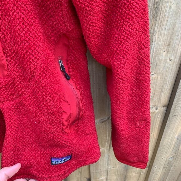 Patagonia Full Zip Fleece Button Up Sweater Jacket Small Red - Picture 5 of 5